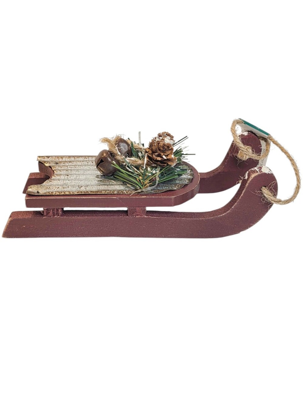Ashland Christmas Tree Ornament Minature Rustic Metal Sled Holiday Decorations